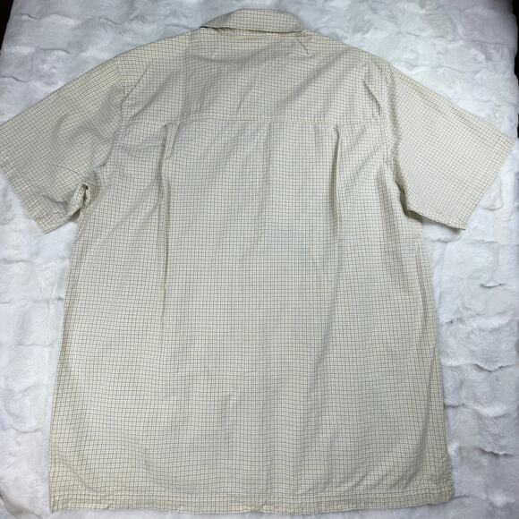 🔥Checked Yellow Gray Skull Artsy Painted Short Sleeve Button Up Shirt 2XL - Picture 7 of 15